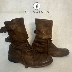 AllSaints Combat Boots EU 38 US women 7.5 US men 5.5 Gently worn Leather upper